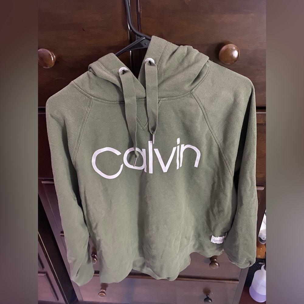 Calvin Klein Hoodie/Sweatshirt. Olive/Army Green. Sz L. EUC.